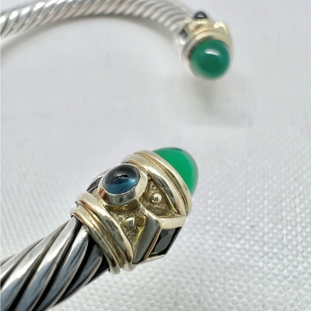 David Yurman 5mm Renaissance Cable Bracelet with 14k Gold - Picture 3 of 16